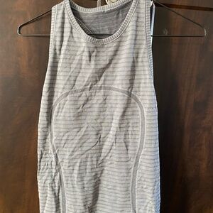 Gray Striped Sleeveless Lululemon tank